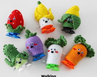 Handmade crochet walking fruits and vegetables- Positive Fruits and inspirational vegetables-Funny gifts for kids-Rooting for you gift