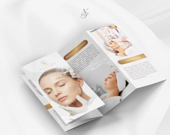 Canva, Trifold Leaflet Template, Beauty, Beauty Salon, Medicine, Botox & Filler Injector, Esthetician, Dermatology, Medspa, Digital Download