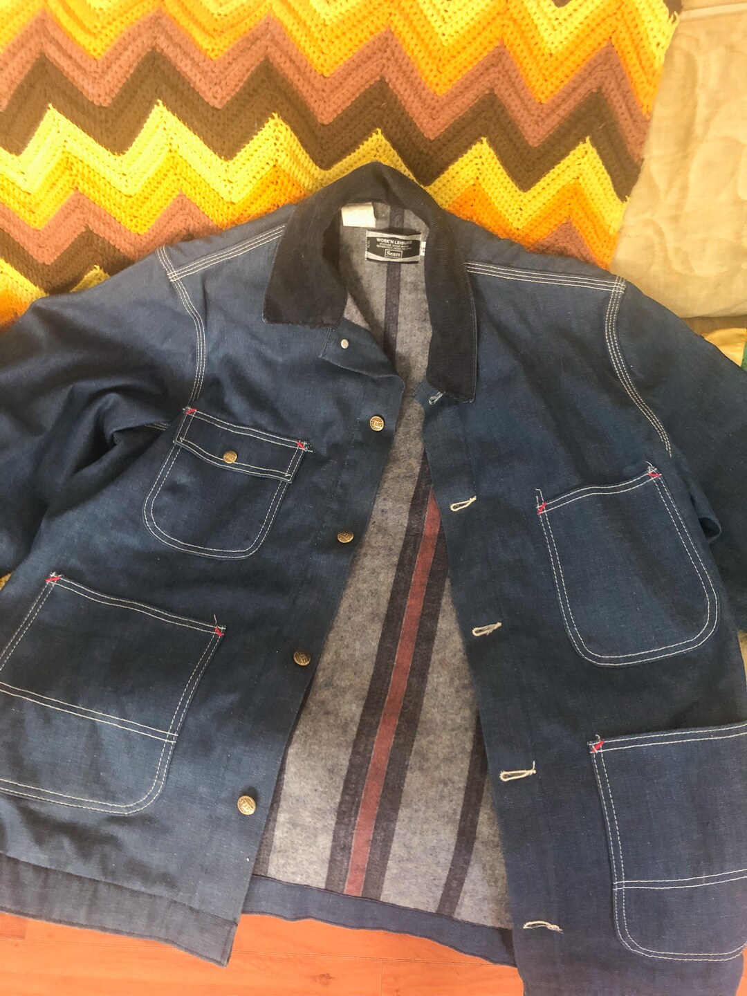 Vintage Big Ben Blanket Lined Work Coat/ Made in USA/ Vintage Workwear