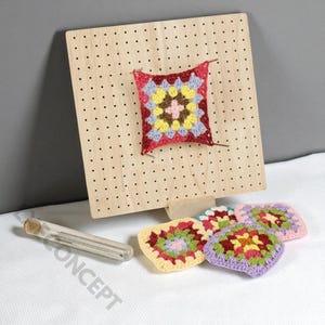 Wooden Knitting Blocking Board for Granny Squares & Crochet Projects | DIY Blocking Mat for Shawls, Scarves, Socks and Sweaters