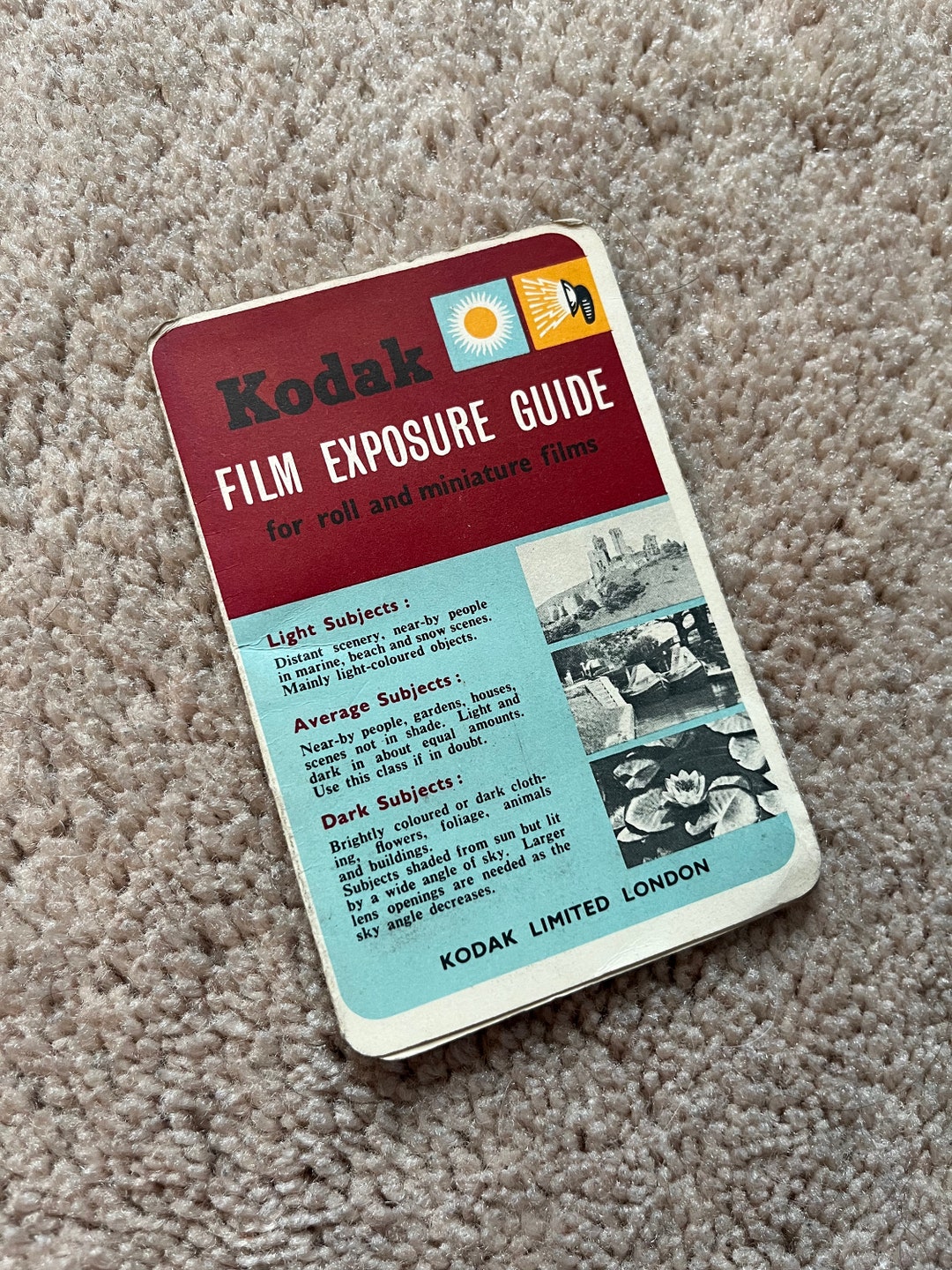 Vintage Kodak Film Exposure Guide Etsy