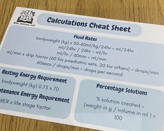 DIGITAL FILE - Electrotherapy Cheat Sheet | Settings | Calculations ...
