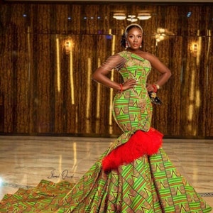 African mermaid dress, ankara gown, african maxi mermaid gown, african prom dress, african maxi print  dress