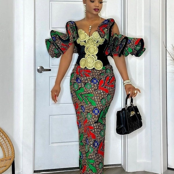 African Ankara,Ankara fashion,,Trending African outfit,Women Ankara dress, latest Ankara wears, 2023 ankara styles, Ankara skirt and blouse