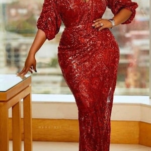 Ankara Lace Dress Etsy
