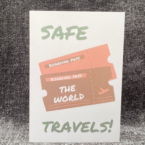 CARTE VOYAGEUR SÉCURISÉ | Bon voyage | Nouvelles aventures | Année sabbatique | Bonne chance | Partir en voyage | Cartes d'embarquement | Déménager à l'étranger | Randonnée pédestre