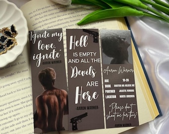 Aaron Warner Bookmarks - Shatter Me Bookmarks | BookTok | Booktok Bookmarks | Romance Bookmarks | Aaron Warner Merch| Autumn Book Collection