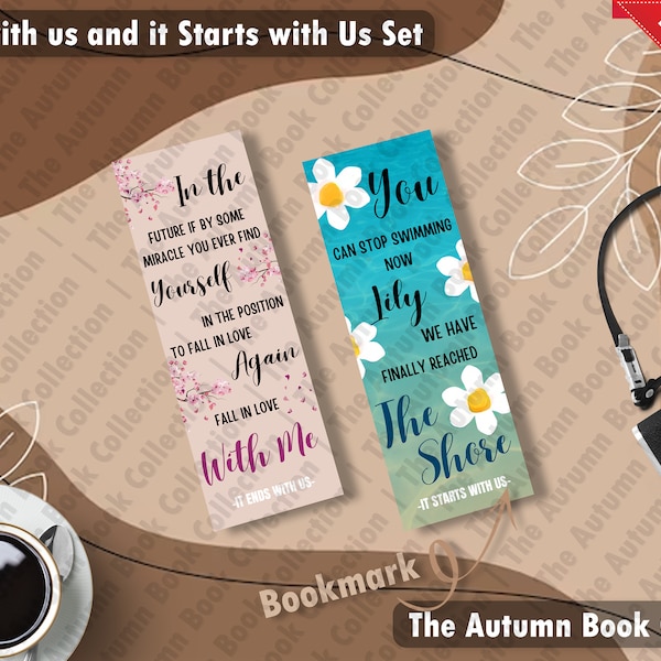 Colleen Hoover Bookmarks - It Starts with Us | It Ends with Us | BookTok | BookTok Bookmarks | Romance Bookmarks | Autumn Book Collection