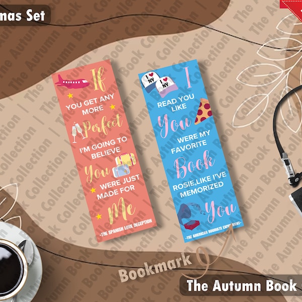 Elena Armas Bookmarks - The Spanish Love Deception | The American Roommate Experiment | BookTok | |Romance Bookmark | Autumn Book Collection