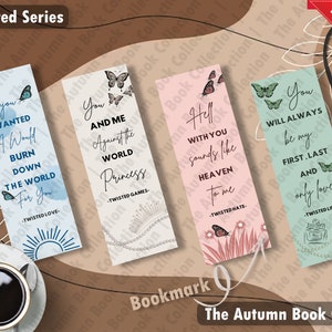 Twisted Series Bookmarks Twisted Love Twisted Games Twisted Hate Twisted Lies BookTok BookTok Bookmarks Autumn Book Collection Set of 4 Bookmarks