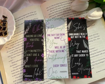 The Powerless Series Bookmarks - Powerless Bookmark | Powerful Bookmark | Reckless Bookmark | Lauren Roberts Inspired | Powerless Merch