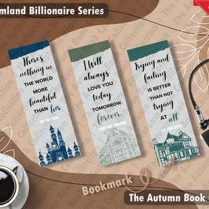 Dreamland Billionaires Bookmarks - The Fine Print |Terms and Conditions |The Final Offer |BookTok |Booktok Bookmarks| Autumn Book Collection