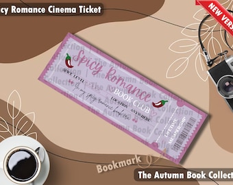 Spicy Romance Book Club Bookmark - Spicy Romance Ticket Bookmarks |Spicy Romance Merch |Bookmark Tickets |Bookish Gift | Spicy Romance Lover