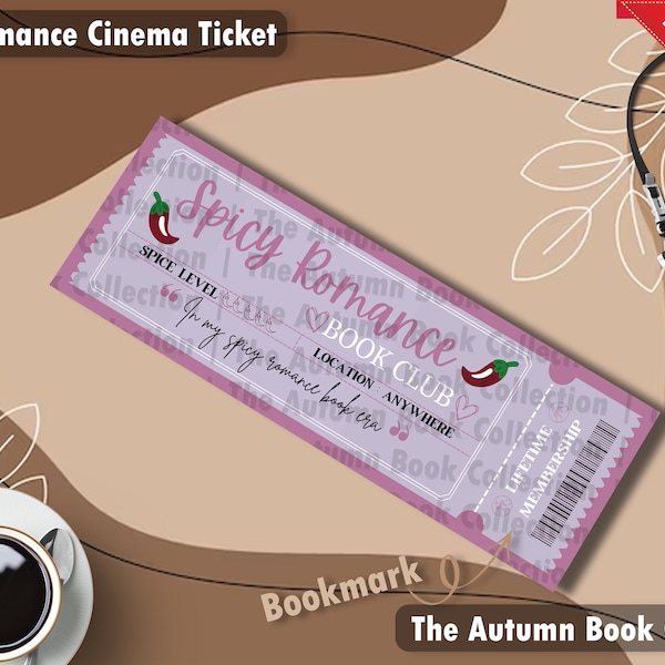 Spicy Romance Book Club Bookmark - Spicy Romance Ticket Bookmarks |Spicy Romance Merch |Bookmark Tickets |Bookish Gift | Spicy Romance Lover