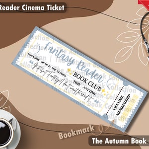 Fantasy Reader Book Club Bookmark - Fantasy Ticket Bookmarks | Fantasy Merch | Bookmark Tickets | Bookish Gift| Fantasy Lover| Cinema Ticket