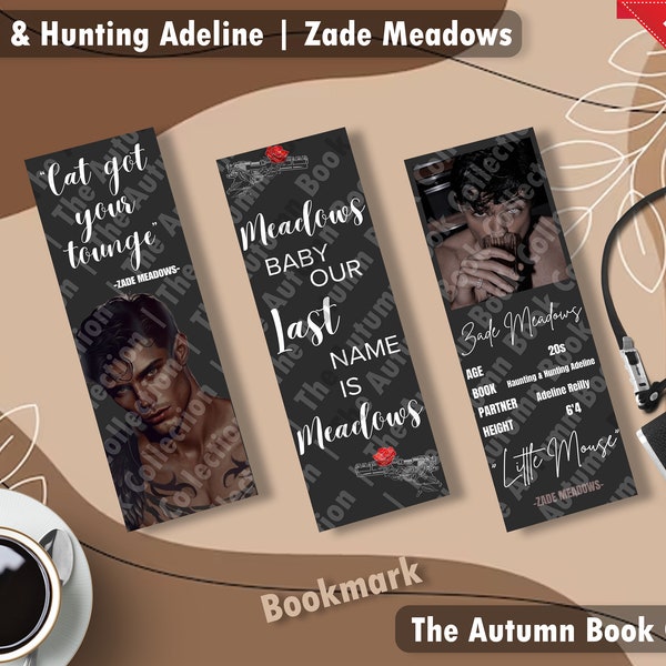 Zade Meadows Bookmarks - Haunting and Hunting Adeline Bookmarks | Booktok | Dark Romance|Cat and Mouse| Smut Romance |Autumn Book Collection