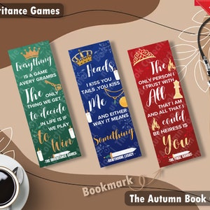 The Inheritance Games Bookmarks - The Inheritance Games | The Hawthorne Legacy | The Final Gambit | BookTok Bookmark |Autumn Book Collection