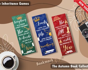 The Inheritance Games Bookmarks - The Inheritance Games | The Hawthorne Legacy | The Final Gambit | BookTok Bookmark |Autumn Book Collection