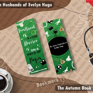 The Seven Husbands of Evelyn Hugo Bookmarks - Taylor Jenkins Reid Bookmark | BookTok | Romance Bookmark | Autumn Book Collection
