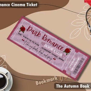 Dark Romance Book Club Bookmark - Dark Romance Ticket Bookmarks | Dark Romance Merch | Bookmark Tickets | Bookish Gift | Dark Romance Lover