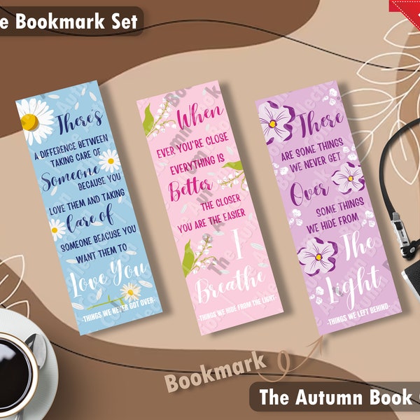 Lucy Score Bookmarks - Things We Never Got Over | Things We Hide From the Light | Things We Left Behind | Booktok | Autumn Book Collection