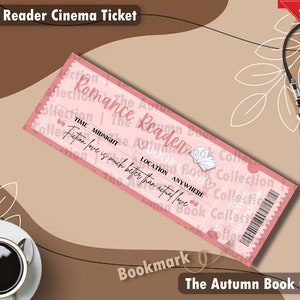 Romance Reader Book Club Bookmark - Romance Ticket Bookmarks | Romance Reader Merch | Bookmark Tickets | Bookish Gift | Romance Book Lover