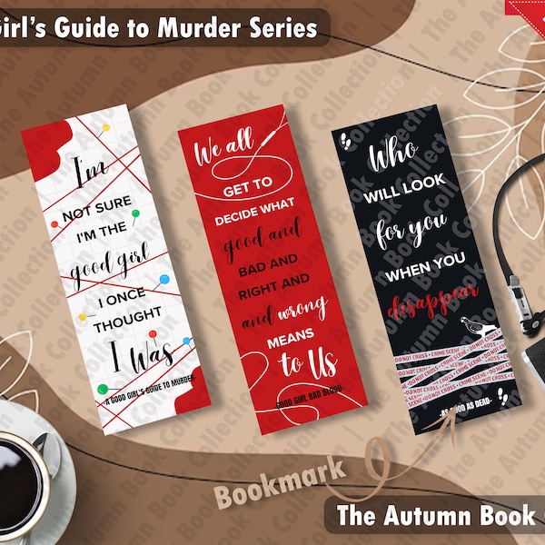 Good Girl's Guide to Murder Bookmarks - A Good Girl's Guide to Murder |Mystery Bookmarks |BookTok |BookTok Bookmarks| Autumn Book Collection