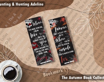Marcadores de Adeline inquietante y cazadora - Marcador de Adeline inquietante/ Marcador de Adeline de caza/ Booktok / Romance oscuro/ Colección de libros de otoño