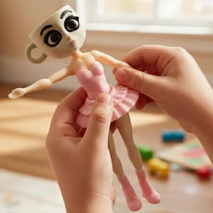 Ballerina Cappuccina Articulated Meme Figurine | 3D Printed Brainrot Assassino Toy | Funny Espresso Collectible