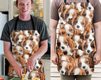 Grembiule personalizzato, grembiule personalizzato per animali domestici, grembiule per gatti, grembiule per cani, grembiule da cucina personalizzato, grembiule da barbecue personalizzato, grembiule con faccina buffa, regalo unisex