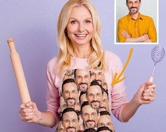 Grembiule, grembiule personalizzato, grembiule personalizzato, grembiule da cucina personalizzato, grembiule da barbecue personalizzato, grembiule con faccia buffa, regalo unisex,