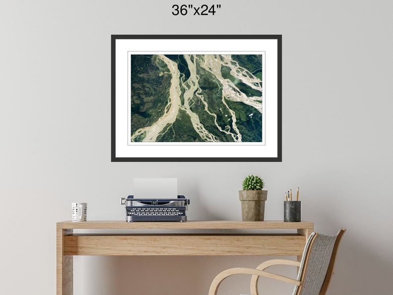River Satellite Image, Environmental Art, Satellite Print, Nature Decor ...