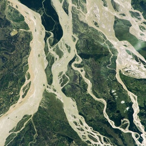 River Satellite Image, Environmental Art, Satellite Print, Nature Decor ...