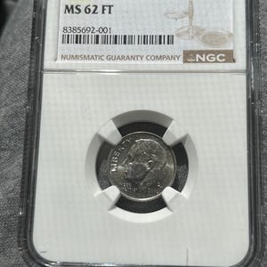 2010 D Roosevelt Dime MS 62 FT NGC Certified. Full Torch Modern Collectible Coin
