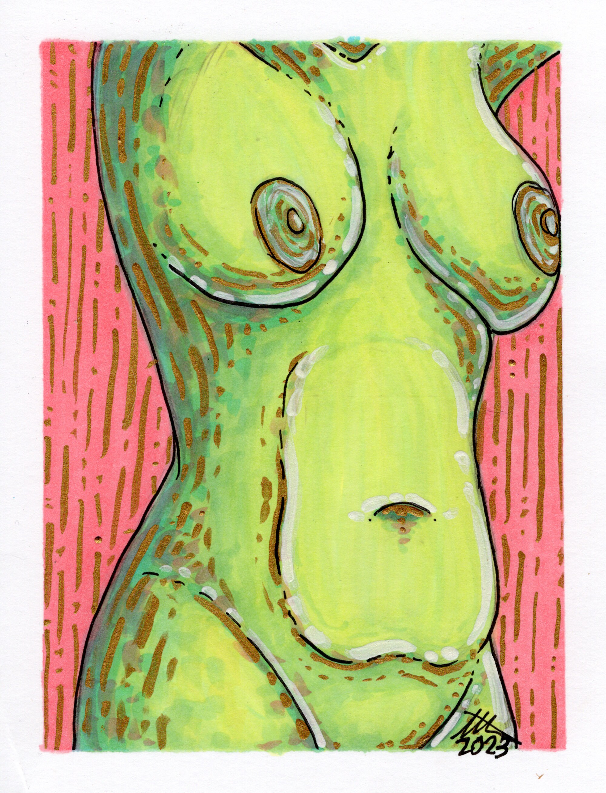 AVOCADO - Nude Fashion Illustration Print - Etsy