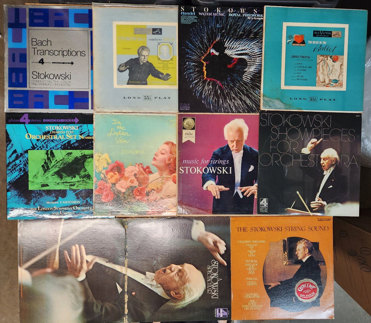 Lot of 10 Lps Leopold Stokowski Bach Chopin Delibes 