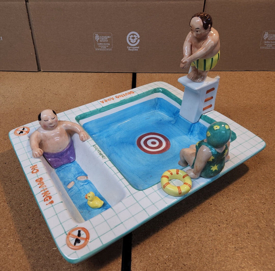 Lotus Swimming Pool Ceramic Chip N Dip Bowl 14 X Etsy