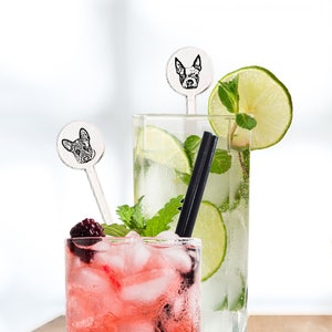 Custom Pet Stir Sticks, Acrylic Stir Sticks, Wedding Pet Stir Stick, Custom Swizzle Stick, Drink Stirrer, Signature Drink, 7&quot; Stir Stick