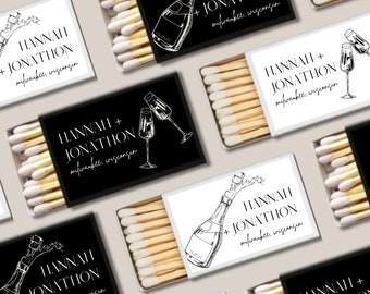 Personalized Wedding Matchboxes: Custom Bridal Shower Favors - Bulk Set