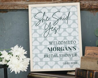 Modern Frond Customizable Bridal Shower Welcome Sign, Bridal Shower Sign, Editable Design, Template Download, 18x24 Poster