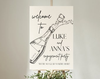 Customizable Engagement Party Welcome Sign, Customizable Welcome Sign, Engagement Party, Wedding Signs, Editable Design, Digital Download