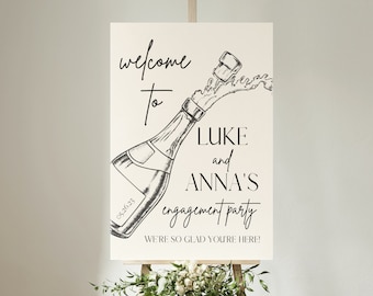 Customizable Engagement Party Welcome Sign, Customizable Welcome Sign, Engagement Party, Wedding Signs, Editable Design, Digital Download