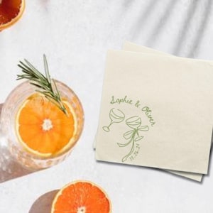 Personalized Bow Monogram Napkins: Vintage Cocktail Party