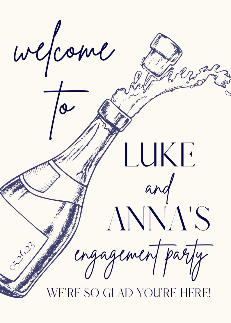 Customizable Engagement Party Welcome Sign, Customizable Welcome Sign, Engagement Party, Wedding Signs, Editable Design, Digital Download image 6