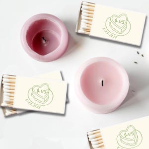 Cajas de cerillas vintage personalizadas para tartas con forma de corazón: regalos de boda personalizados