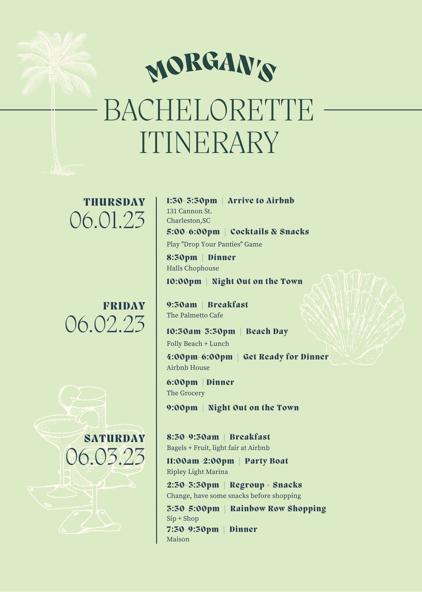 Customizable Bachelorette Itinerary Bachelorette Weekend - Etsy