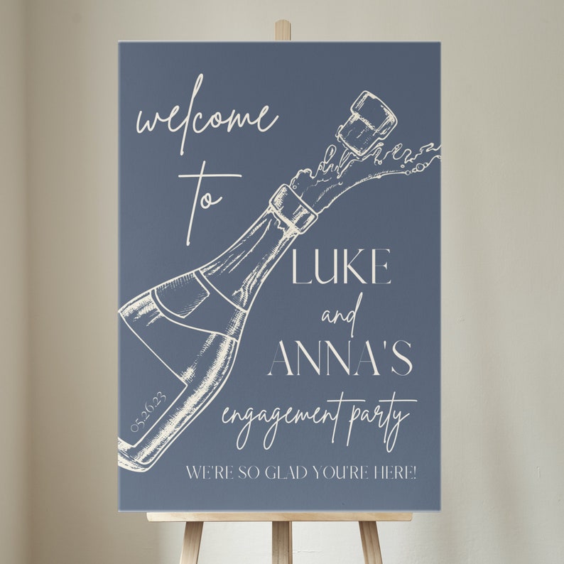 Customizable Engagement Party Welcome Sign, Customizable Welcome Sign, Engagement Party, Wedding Signs, Editable Design, Digital Download image 3