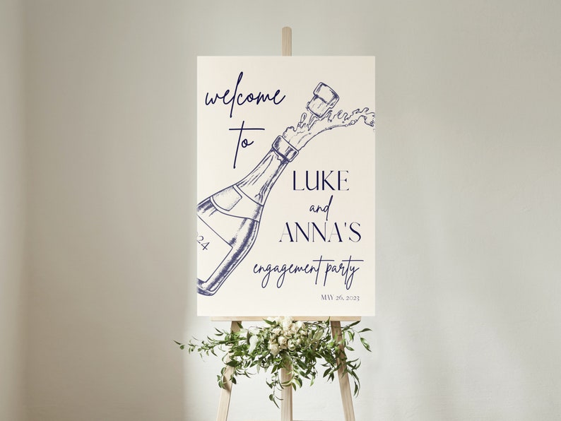 Customizable Engagement Party Welcome Sign, Customizable Welcome Sign, Engagement Party, Wedding Signs, Editable Design, Digital Download image 7