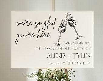 Customizable Engagement Party Welcome Sign, Customizable Welcome Sign, Engagement Party, Wedding Signs, Editable Design, Digital Download