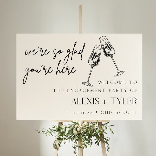 Customizable Engagement Party Welcome Sign, Customizable Welcome Sign, Engagement Party, Wedding Signs, Editable Design, Digital Download